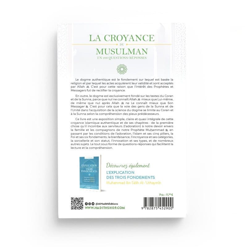 Croyance du musulman 200 questions-réponses - Cheikh Hâfiz Al-Hakamî Al-Hadîth Livre > Islam > Tawhid / Aqidah (Croyance) 9782875452900 Librairie Musulmane Al-imen
