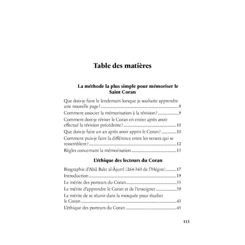 L'ÉTHIQUE DES LECTEURS DU CORAN - Al-Bayyinah - Librairie Musulmane Al-imen