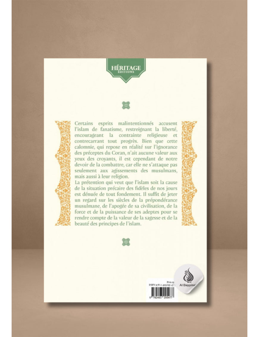 La tolérance de l'Islam par Ahmed Muhammad El Hofy - Éditions Héritage - Couverture Verso du Livre