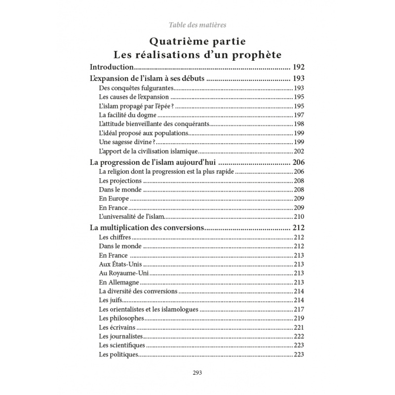 Muhammad est le Prophète de Dieu - 100 preuves irréfutables par Rachid Maach - Éditions Al-Hadîth - Table des matières 4ème partie