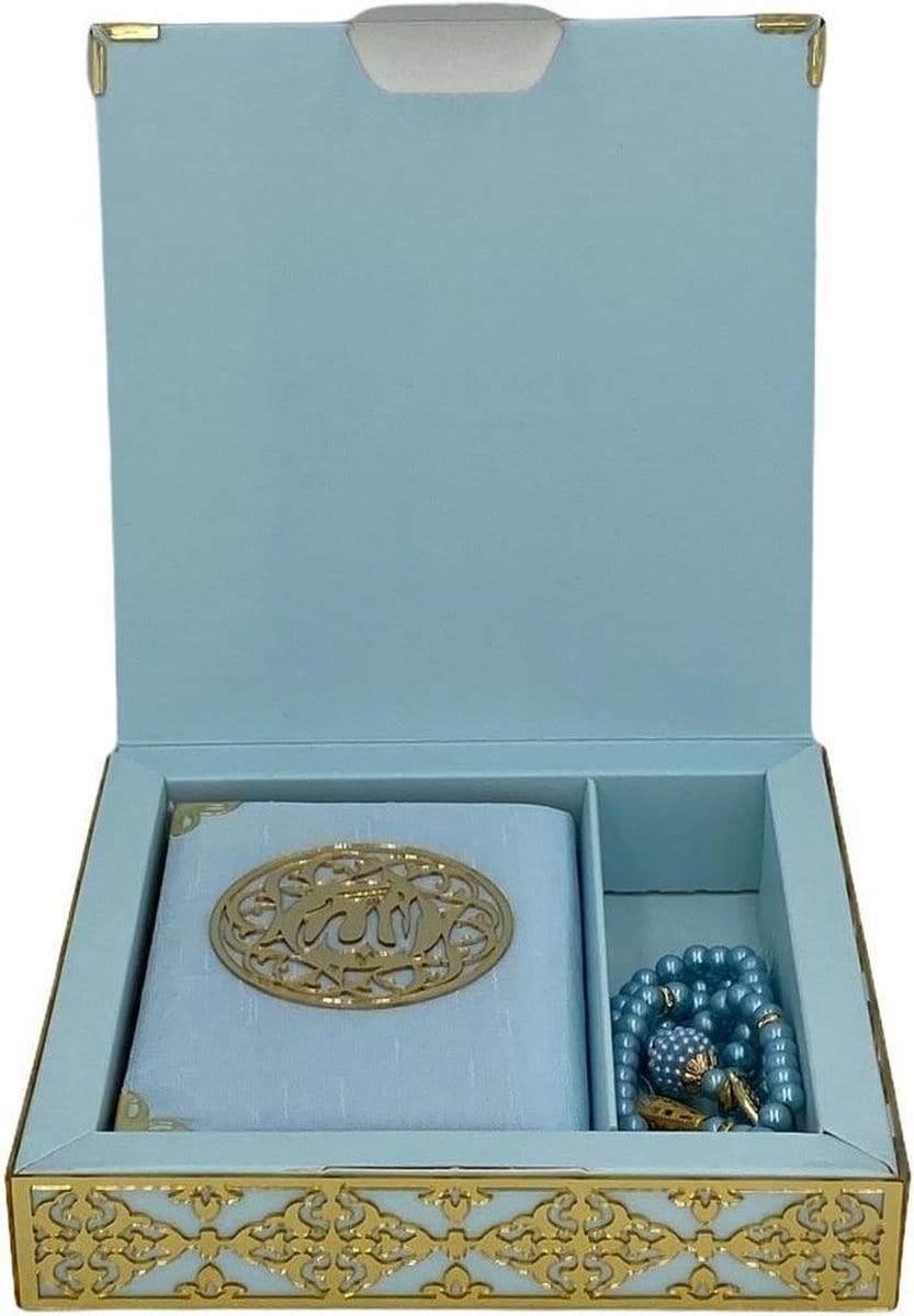 Coffret cadeau Al-imen : Box (Saint Coran Arabe de Poche + Chapelet) Librairie Al-imen Cadeaux Bleu ciel / Petite (8x11cm) 9782492023637 Librairie Musulmane Al-imen