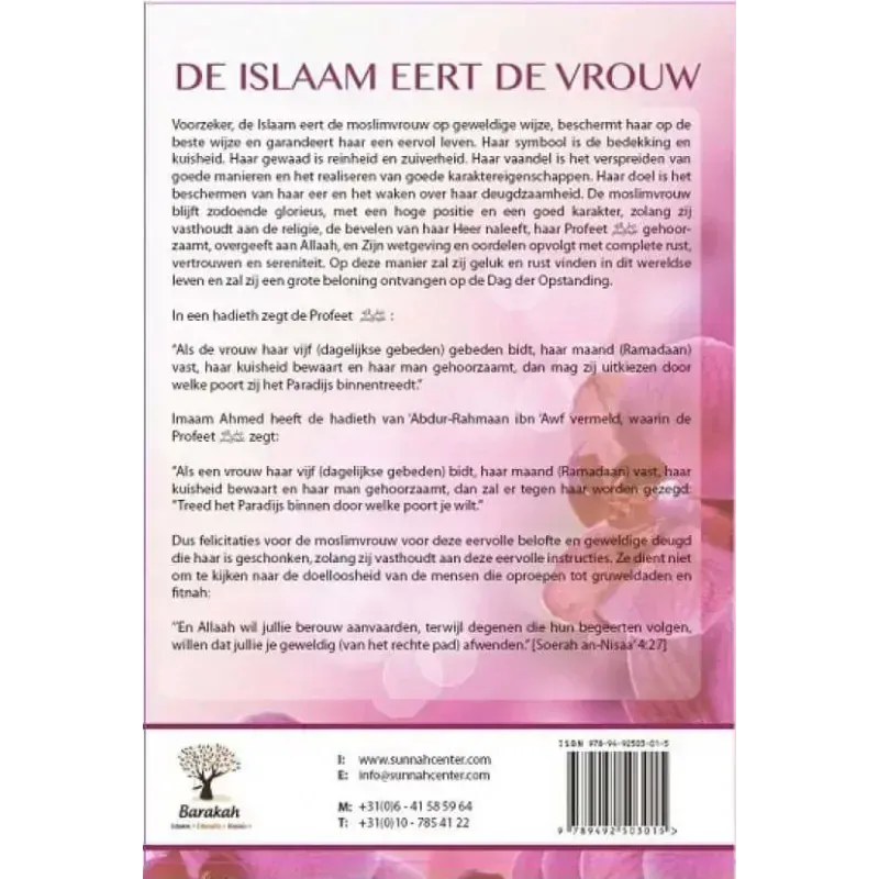 Islam eert de vrouw Nederlands Boeken > Islam 9789492503015 Librairie Musulmane Al-imen