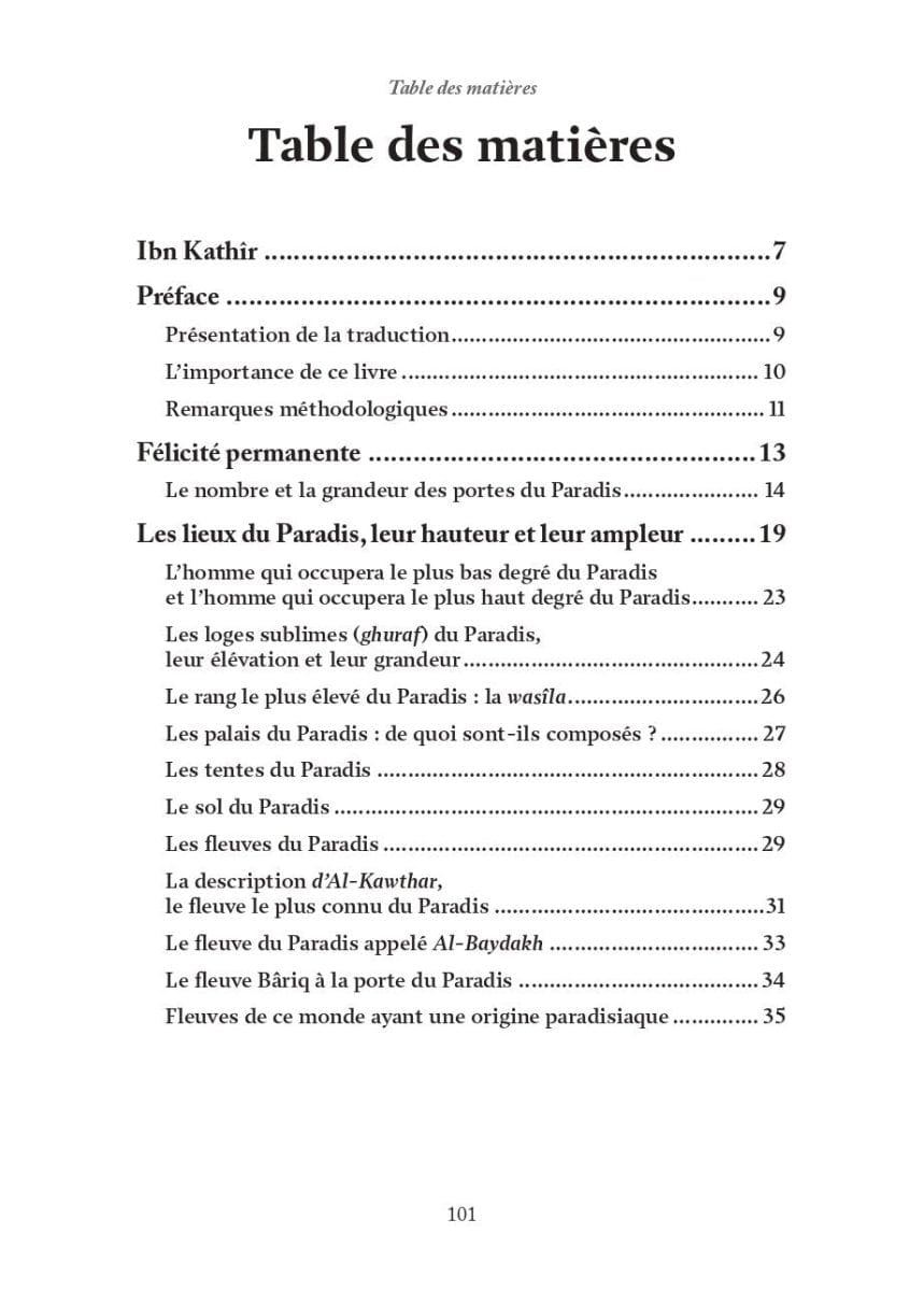 La Description authentique du Paradis & ses Délices par Ibn Kathîr Al - imen