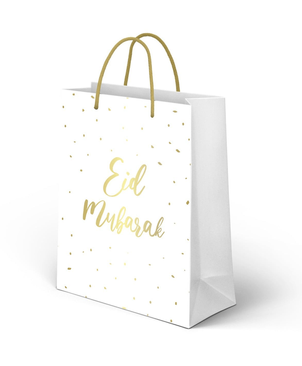 Sac cadeau Eid Mubarak Blanc Dorée - Sacs pour cadeaux par Hadieth Benelux disponible chez Al - imen