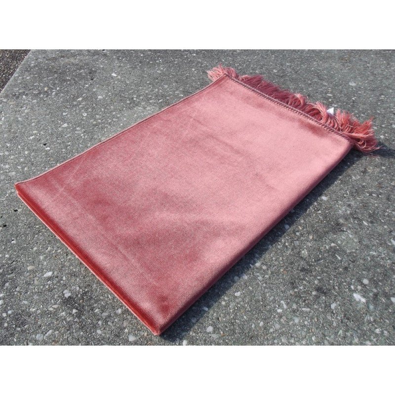 Tapis de prière velours luxe orange saumon disponible chez Al - imen