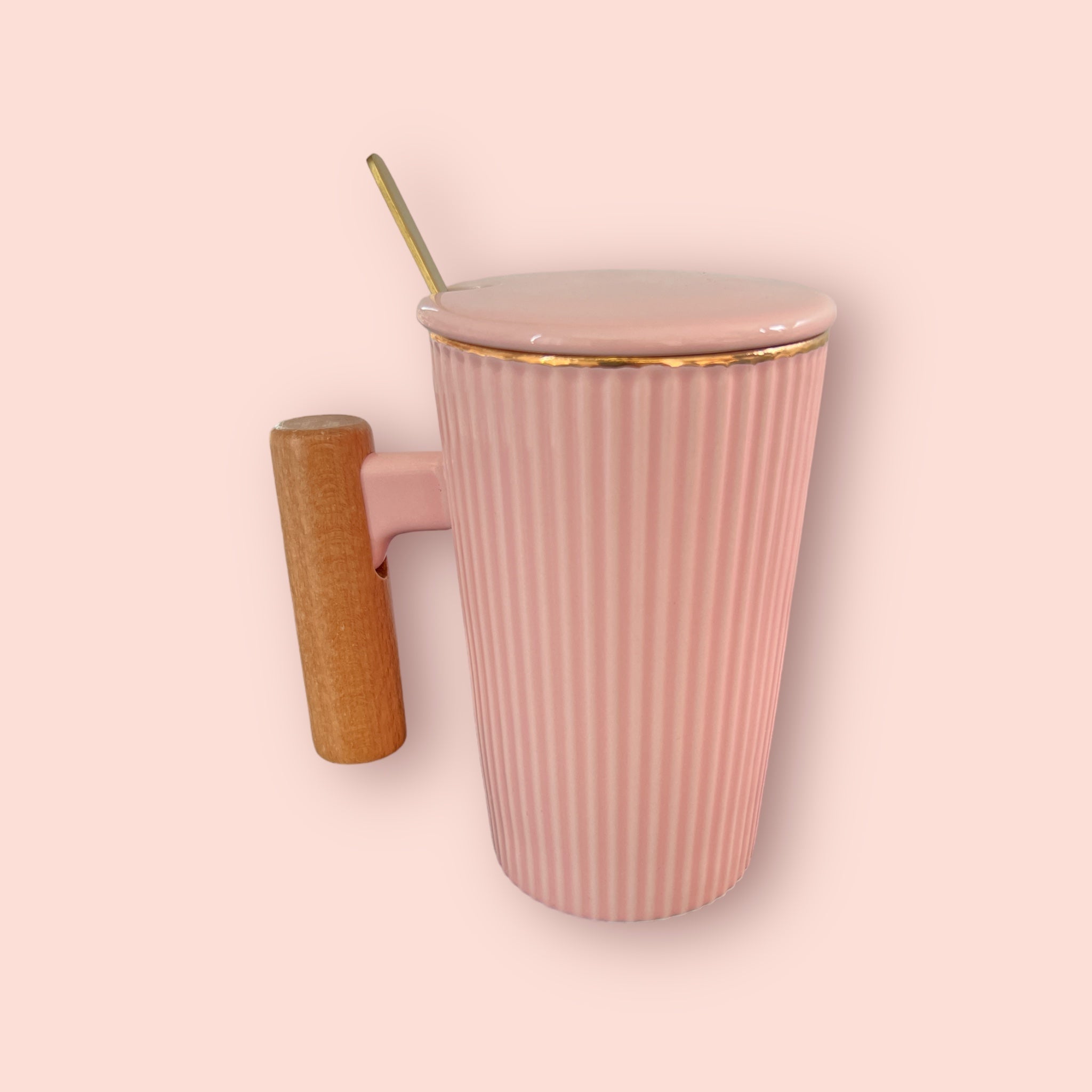 Tasse en céramique couleur Rose pastel effet rétro disponible chez Al - imen