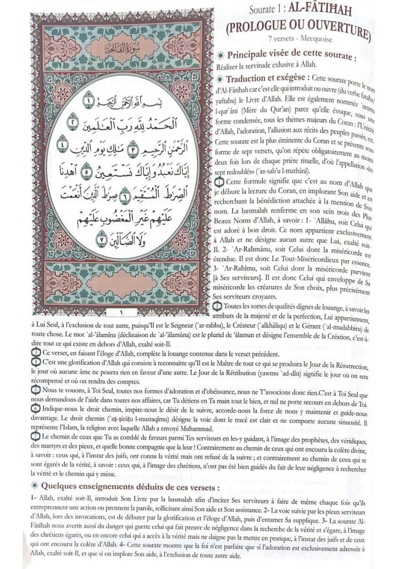 Traduction en français du précis d'exégèse du Noble Coran - édition Assia Al - imen